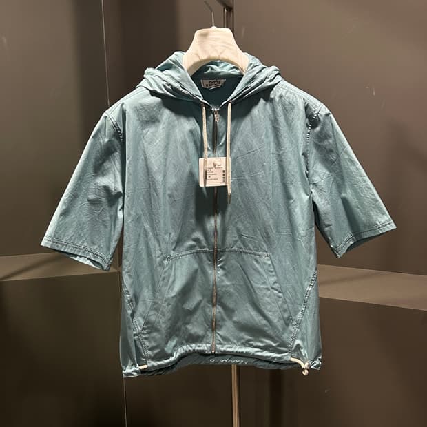 에르메스 스트링 반소매 후드 집업 자켓