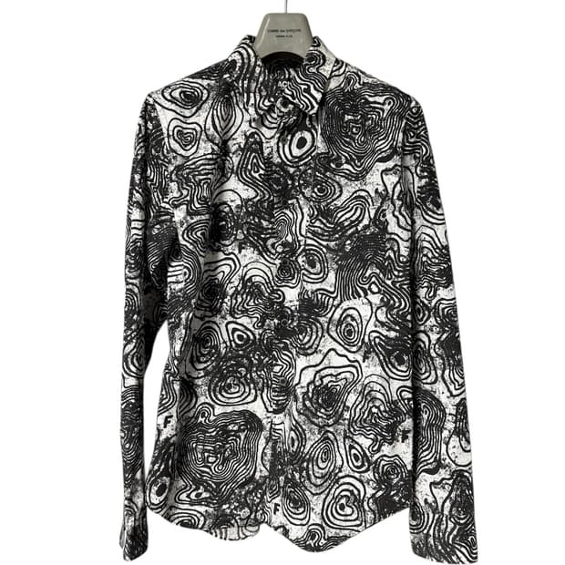 꼼데가르송 블랙 패턴 셔츠
