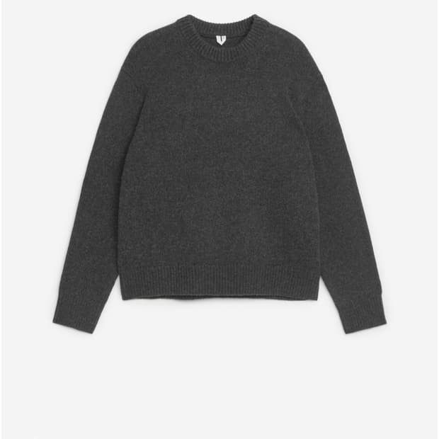 [M,블랙멜란지]Arket 헤비 니트 울 스웨터 판매합니다