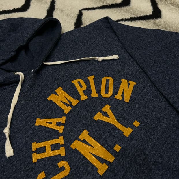 [XL]챔피온 어센틱 스펠아웃 후드/네이비블루/기모