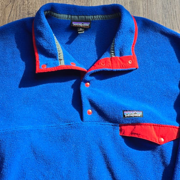 파타고니아 신칠라 블루 레드 XL 라이트웨이트