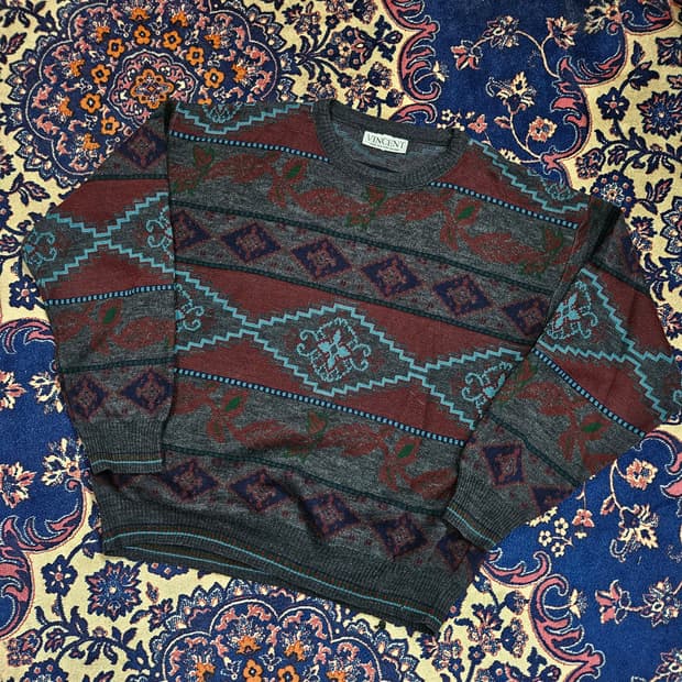 VINCENT in Italy 빈티지 패너니즈 니트 웨어 50size