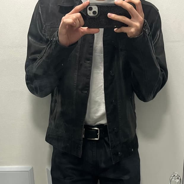 올세인츠 레더데님 자켓 s