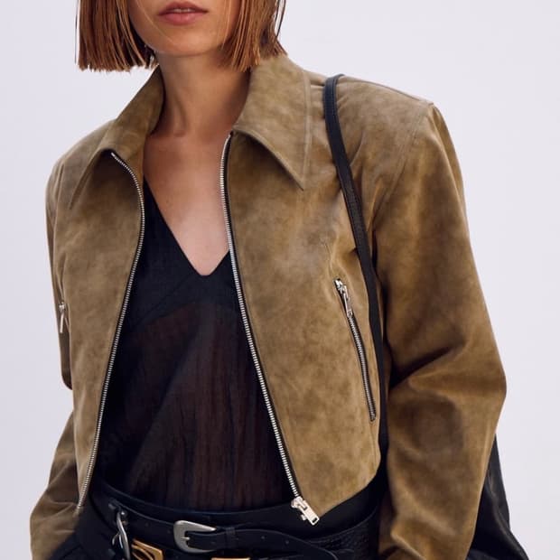 렉토 모데나 스웨이드 크롭 자켓 MODENA FAUX