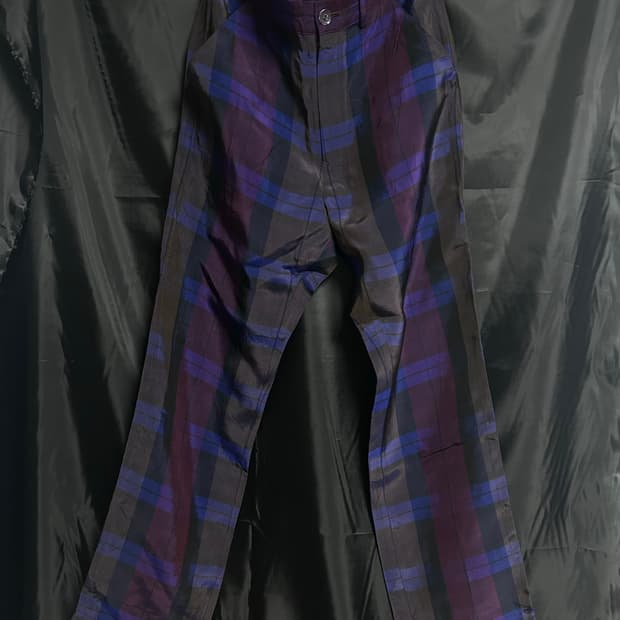 요지야마모토 레이온 체크 팬츠