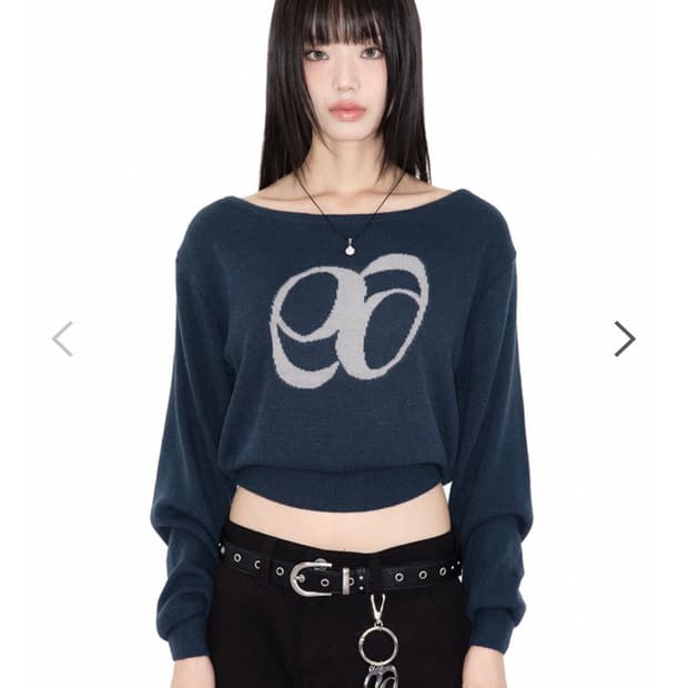 (새상품) 애즈온 BOAT NECK KNIT / BLUE-GREEN