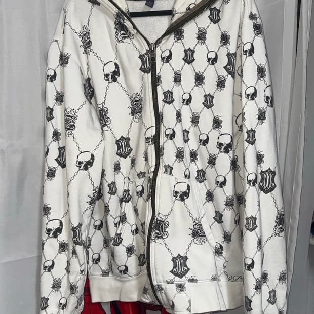 펑크 해골 스컬 y2k 후드 집업 