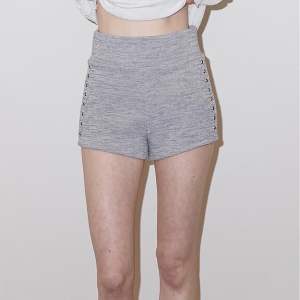 폴리수엠  STUDDED DOLPHIN SHORTS, GRAY 2size