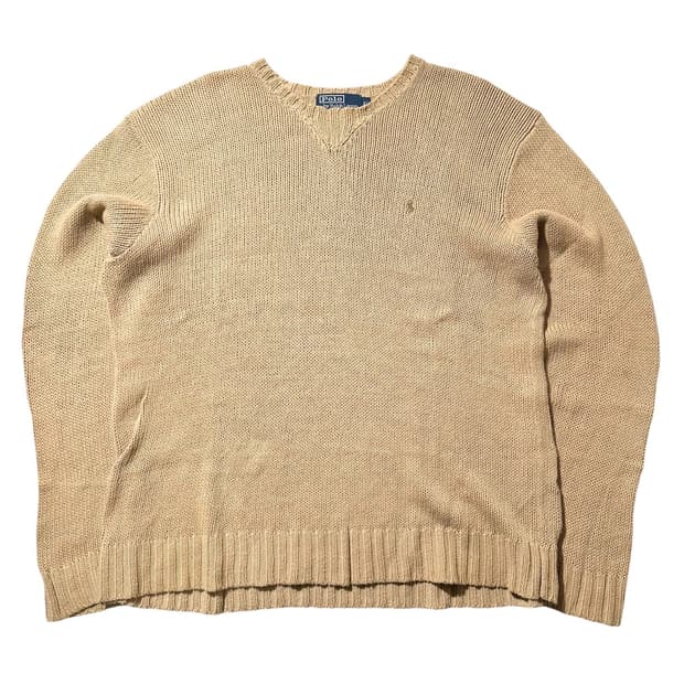 폴로 랄프로렌 린넨 코튼 라운드 니트