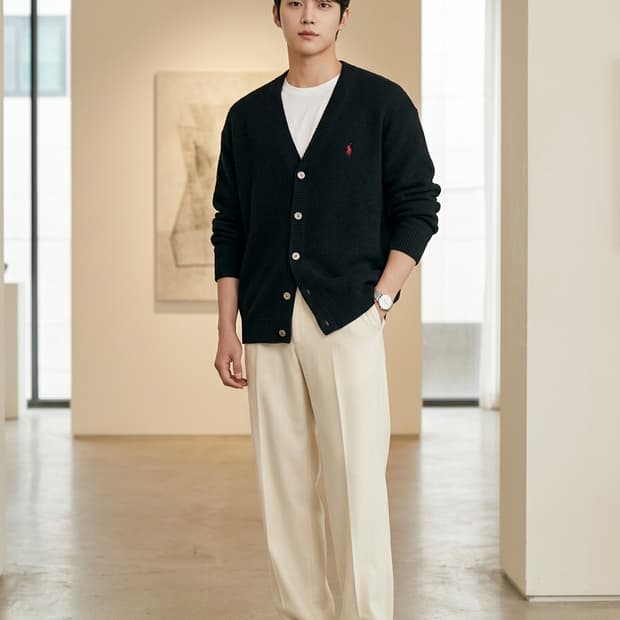 POLO RALPH LAUREN 폴로 랄프로렌 코튼 브이넥 니트 가디건