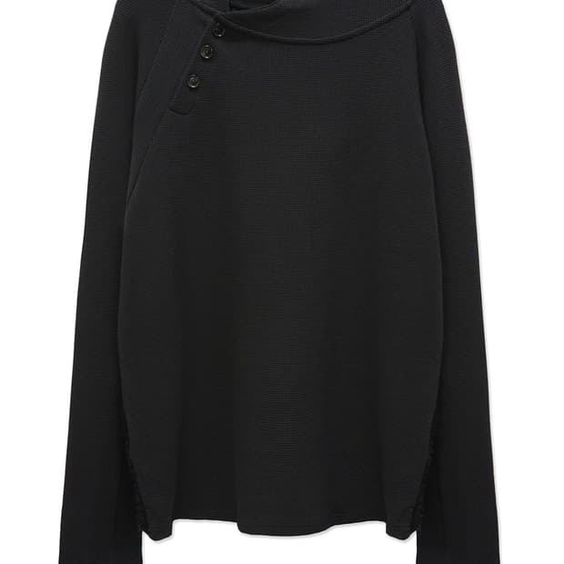 (L) Ignota CORE:13 BUTTON HOODIE 블랙