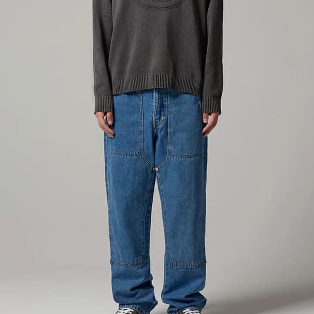 디키즈 더블니 루즈핏 데님 팬츠 Archive Wash
