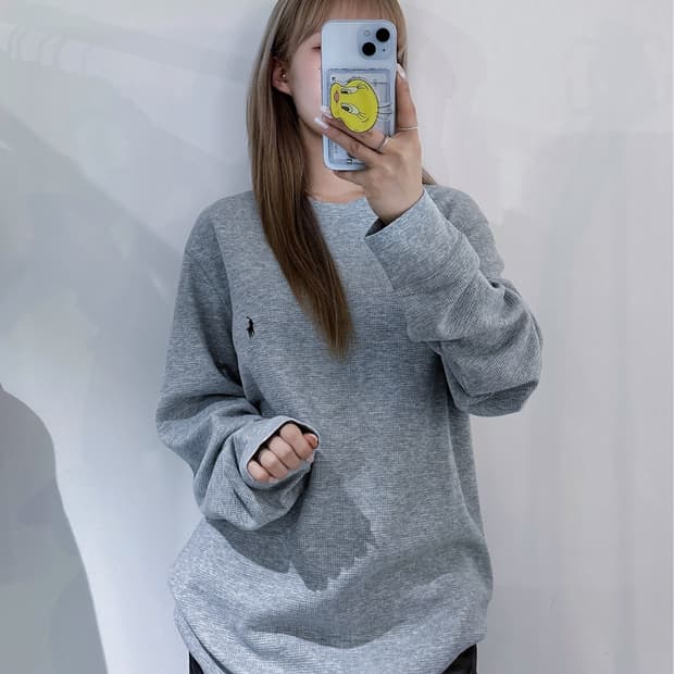 폴로랄프로렌 블랙포니 그레이 와플 롱슬리브