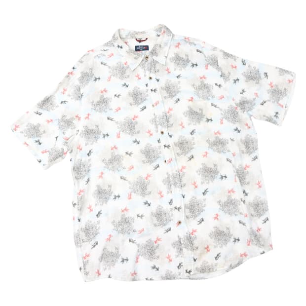 abitio 아비티오 빈티지 금어 그래픽 코튼 반팔 셔츠 (4L)