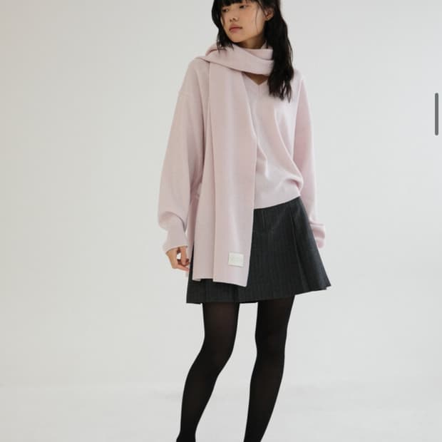 [SLOCO] Jenna v neck cashmere knit,블루베리