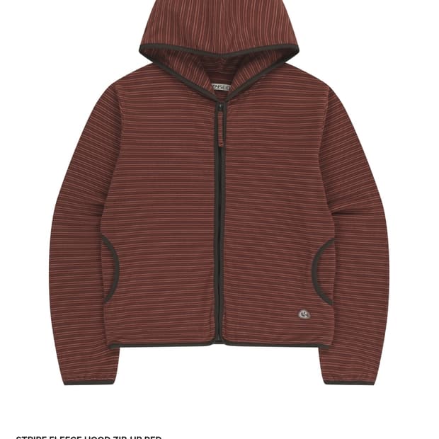 코이세이오 스트라이프 플리스 후드집업 레드