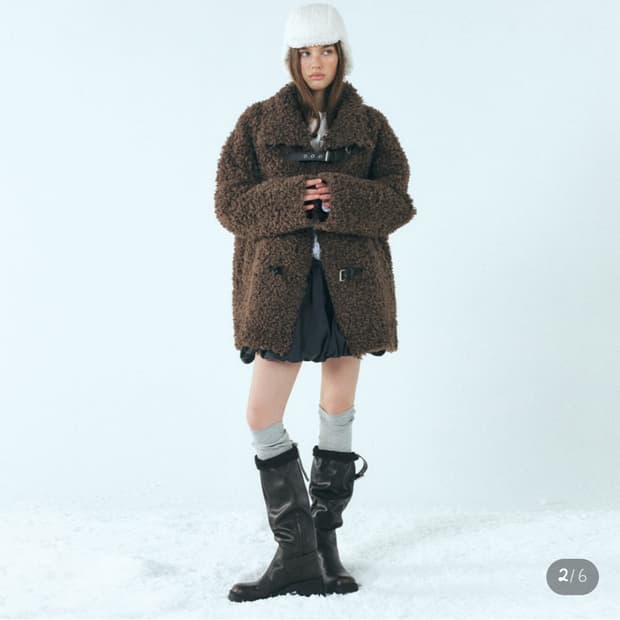 에트몽 버클시어링무스탕 브라운 새상품 F