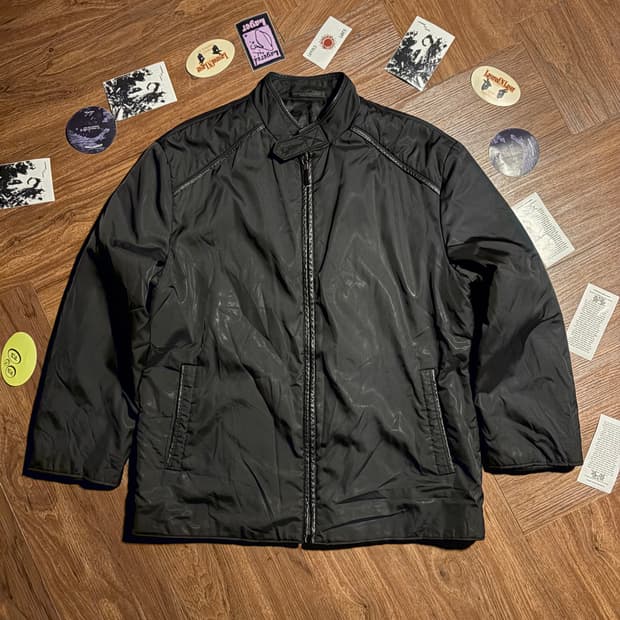 00s Solid homme leather padded jacket