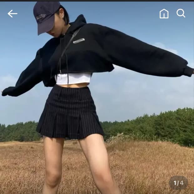 글로니 구스푸닝 크롭 후드티