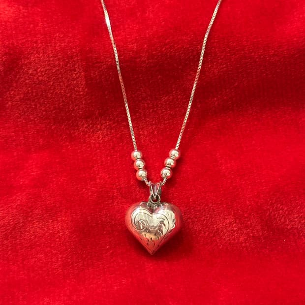 Italy vintage heart pendant 925silver ne