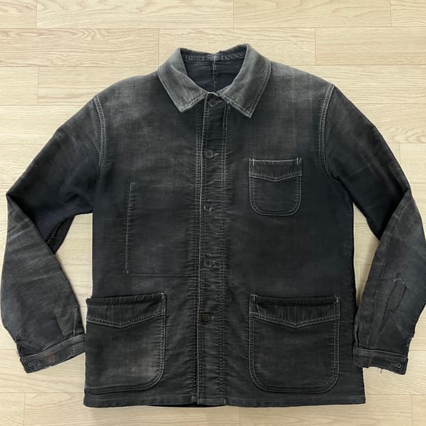 40s-50s 르 몽생미셸 블랙 몰스킨 자켓