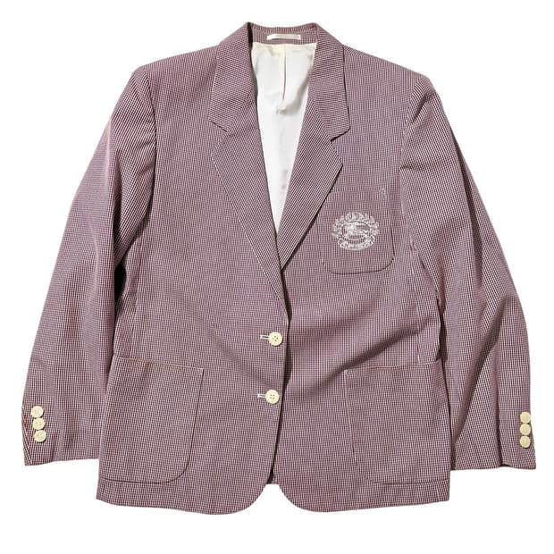 버버리 크레스트 로고 포켓 깅엄 체크 싱글 블레이저