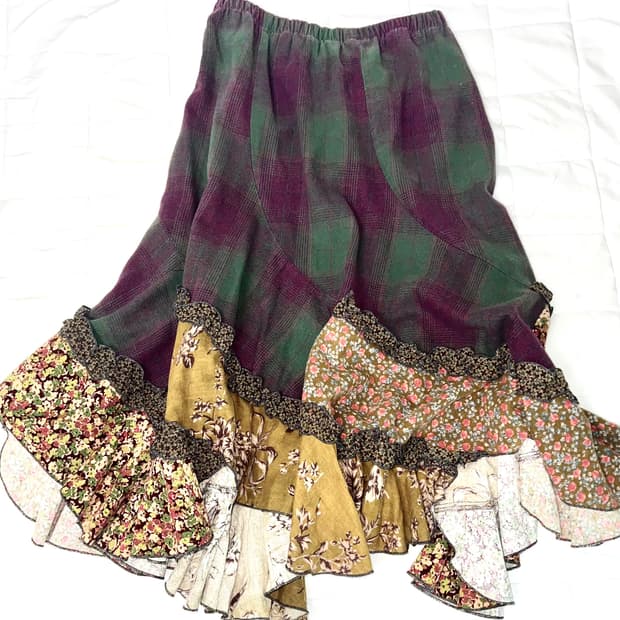 y2k 빈티지 그런지페어리 갸루 모리걸 레이어드 스커트 롱치마 레이스