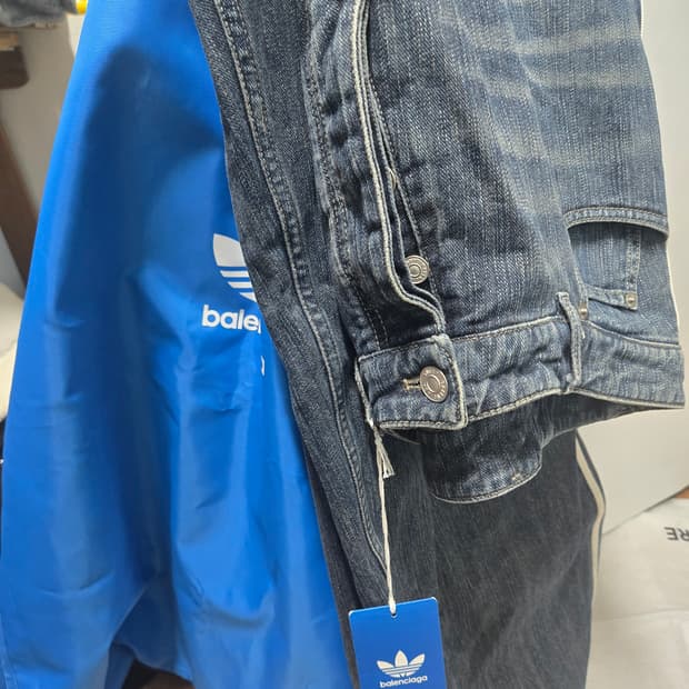 [정품/XS] 발렌시아가 x 아디다스 라지 배기 진 (블루 데님) 블루
