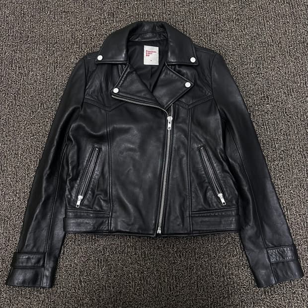 에잇세컨즈 여성 양가죽 100% 라이더 가죽자켓 90(M)