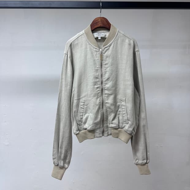 아르마니 진스 린넨 블루종 자켓 베이지 이태리 (M)55-66 J36