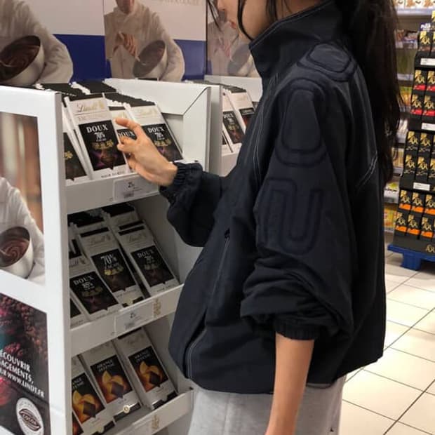 (새상품) foeto 포에토 나일론 점퍼 네이비