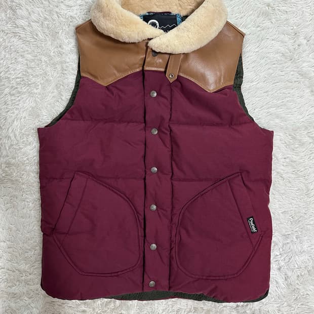펜필드 60/40 패딩 조끼 L 버건디