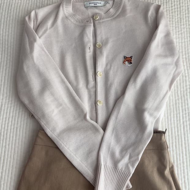 Xs)메종키츠네 폭스패치 가디건 베이지