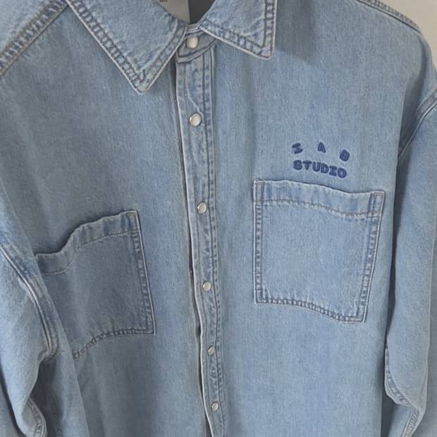 아이앱 스튜디오 데님 셔츠 블루