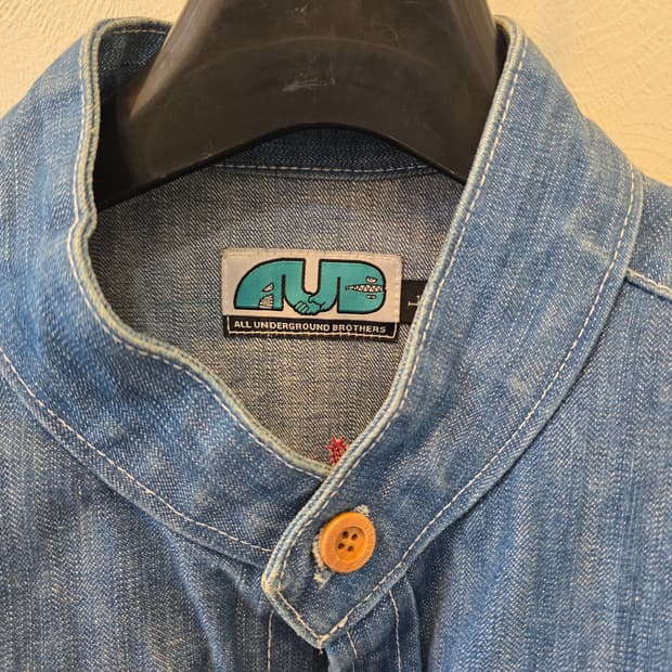 빈티지 AUB 데님 셔츠 가디건 청자켓