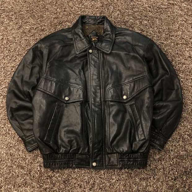 슬래진저 90s 양가죽 봄버 레더 가죽 자켓