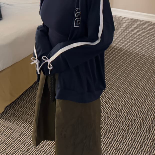 y2k 홀리스터 리본 집업 트랙 자켓 네이비