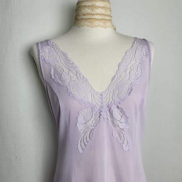 빈티지 라일락 퍼플 슬립 드레스