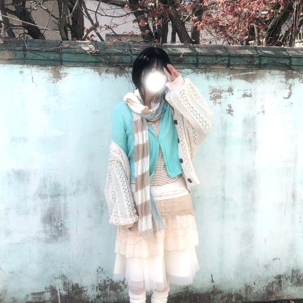 빈티지 민트 모리 코디세트