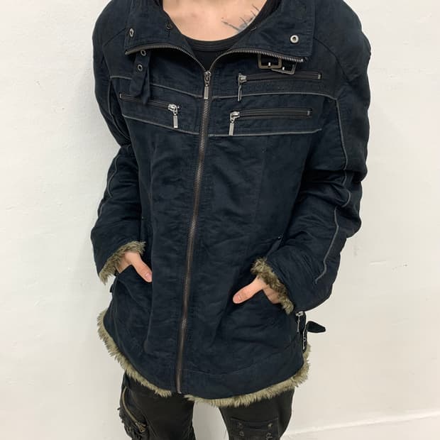 Splendid satisfaction zipper detail fur 