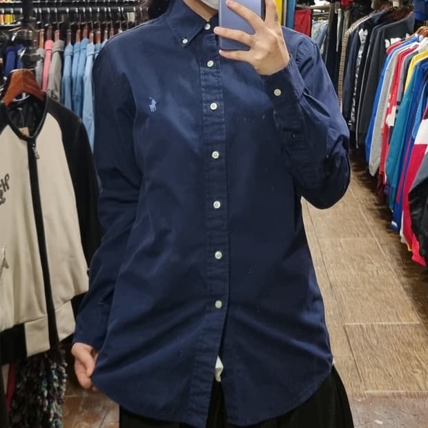 [Hi] 폴로 긴팔 셔츠 네이비