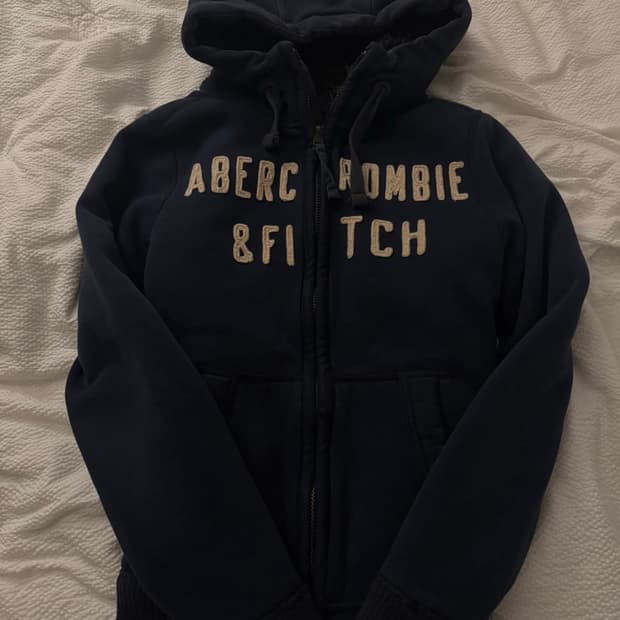 아베크롬비 네이비 양털 후드집업 M