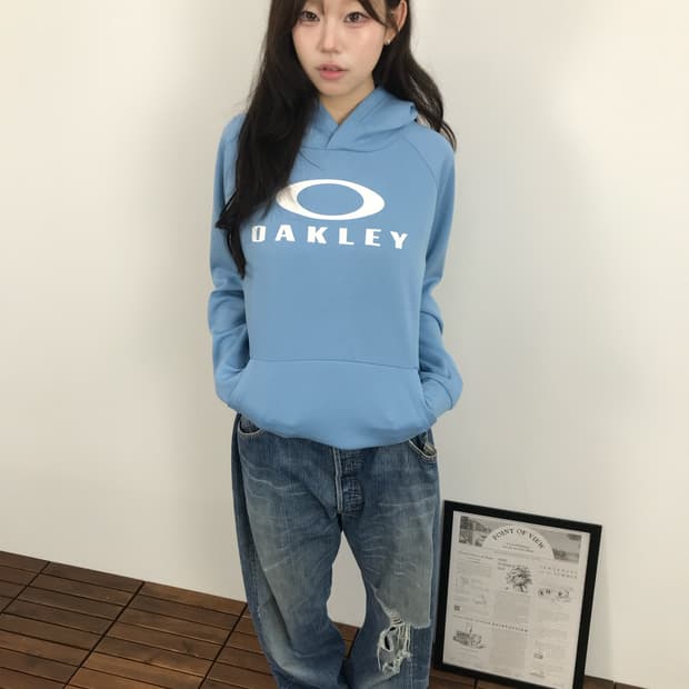 Oakley 24SS YTR Logo Hoodie Sky Blue