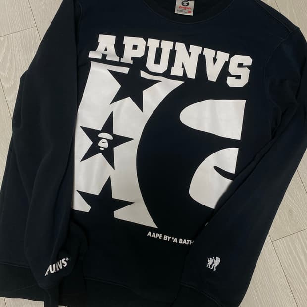 Aape 에이프 롱슬리브 맨투맨 블랙 M 베이프