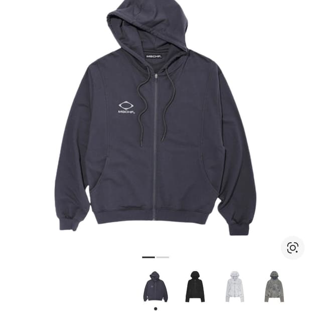 미스치프 룸버스 후드집업 차콜블루 구해요🥹