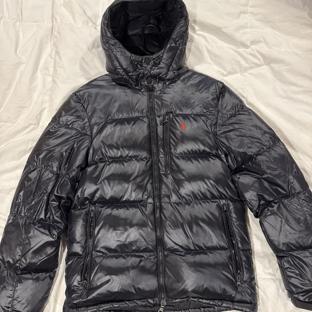 폴로 랄프로렌 후드 다운 패딩 블랙