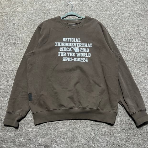 디스이즈네버댓 브라운 맨투맨 XL