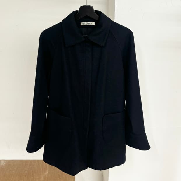 질샌더 네이비 하프 코트