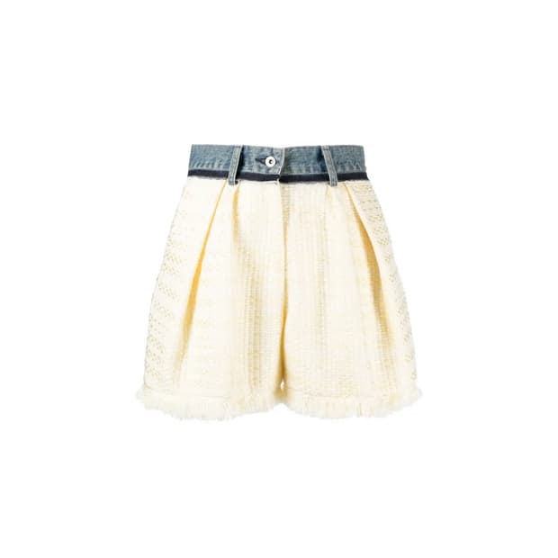 Sacai Tweed And Denim Shorts