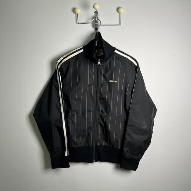 ADIDAS 아디다스 블랙 스트라이프 트랙탑 져지 M